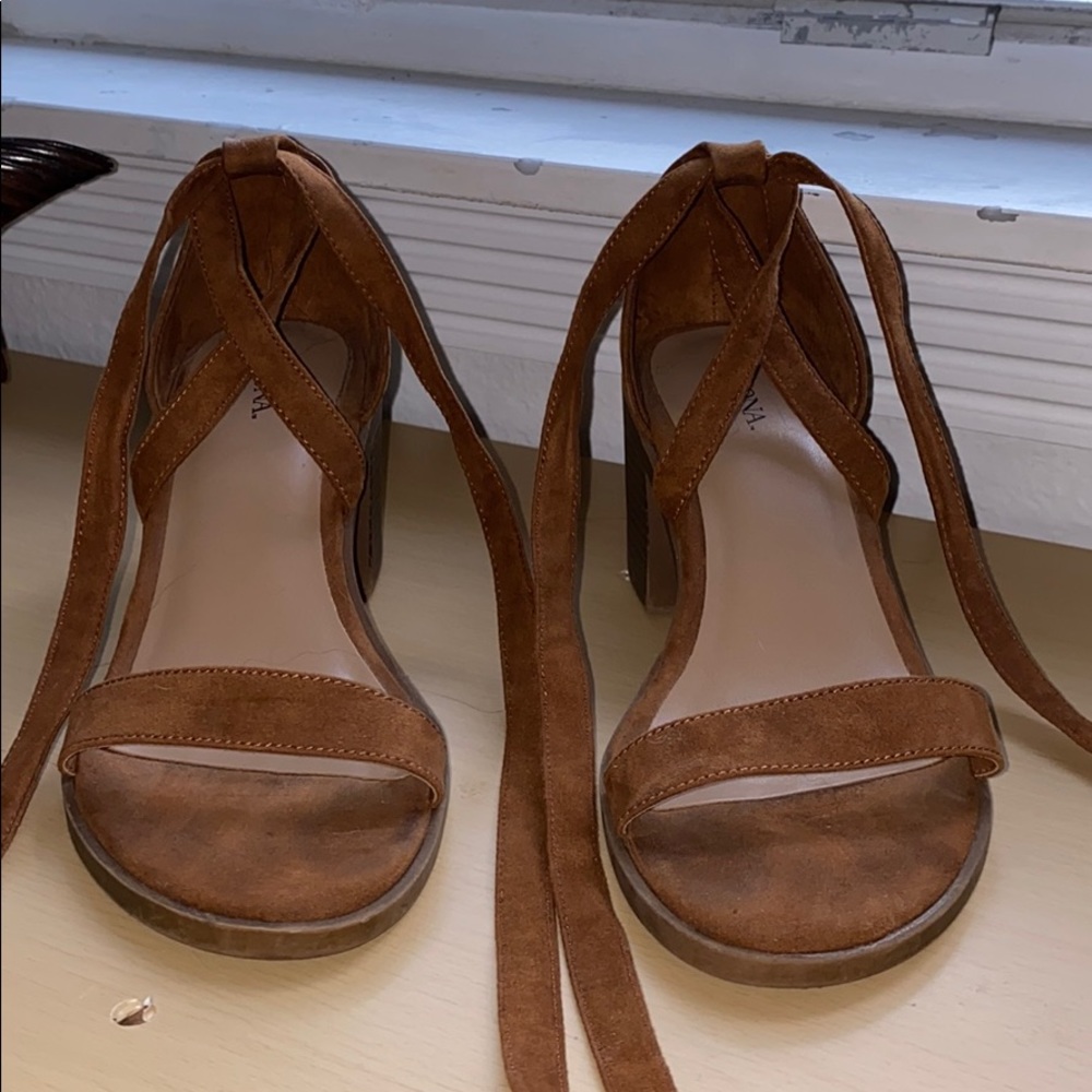 Brown suede sandals